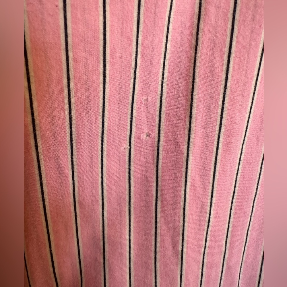 SOLD Lauren Ralph Lauren Size Large Pink Stripe Pajama 2Piece Capri Set Monogram - Picture 3 of 13